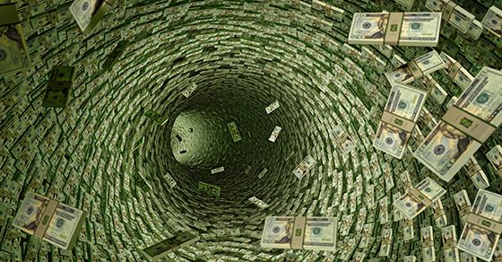Bundles of cash in a funnel formation